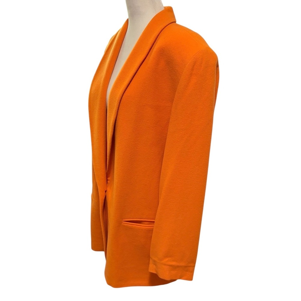 Jax Canada Orange Wool Cashmere Blend Shawl Collar Blazer Size 10 Jackets - Picture 6 of 13